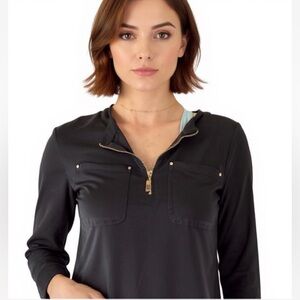 Zipper Blouse 3/4 sleeve
